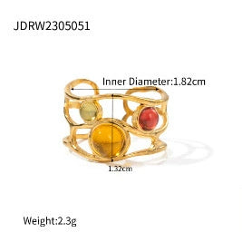 Jana Natural Stone & Steel Rings - JDRW2305051 [5OIJ1WHJ]
