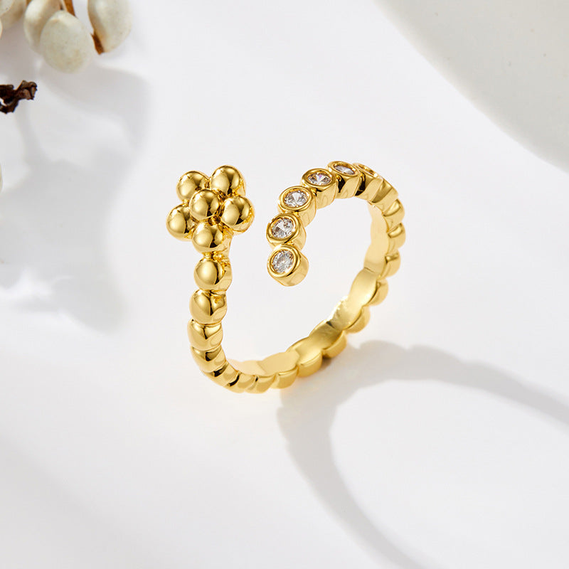 Jamiah Glossy Petal Ring - Silver Tone [SI1J3L8O]