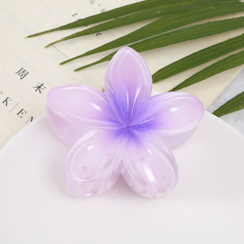 Myanna Gradient Floral Claw Clip - Purple