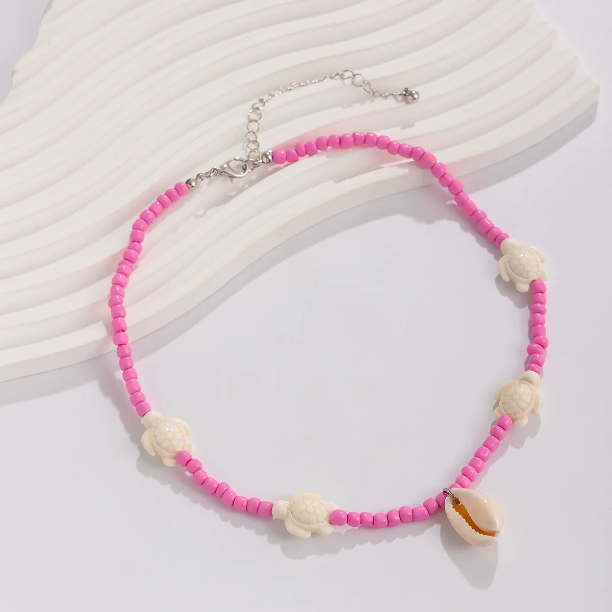 Amarianna Ocean Charm Necklace - Pink Turtle
