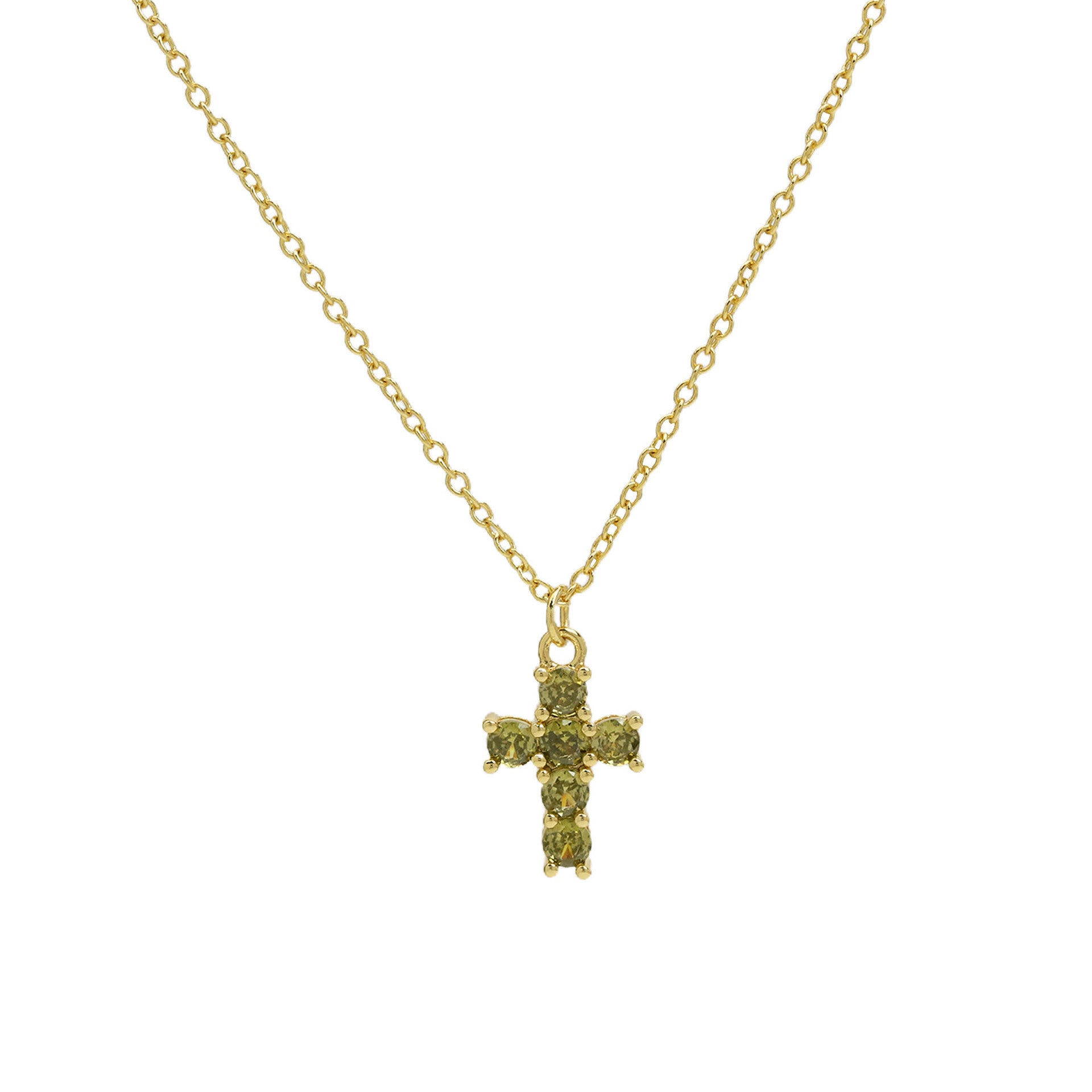 Alysse Birthstone Cross Necklace - August [Y5N2ZSGH]