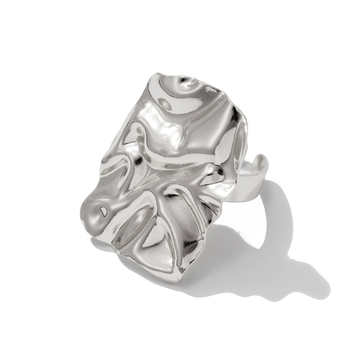 Suzanna Crinkled Open Ring - Silver
