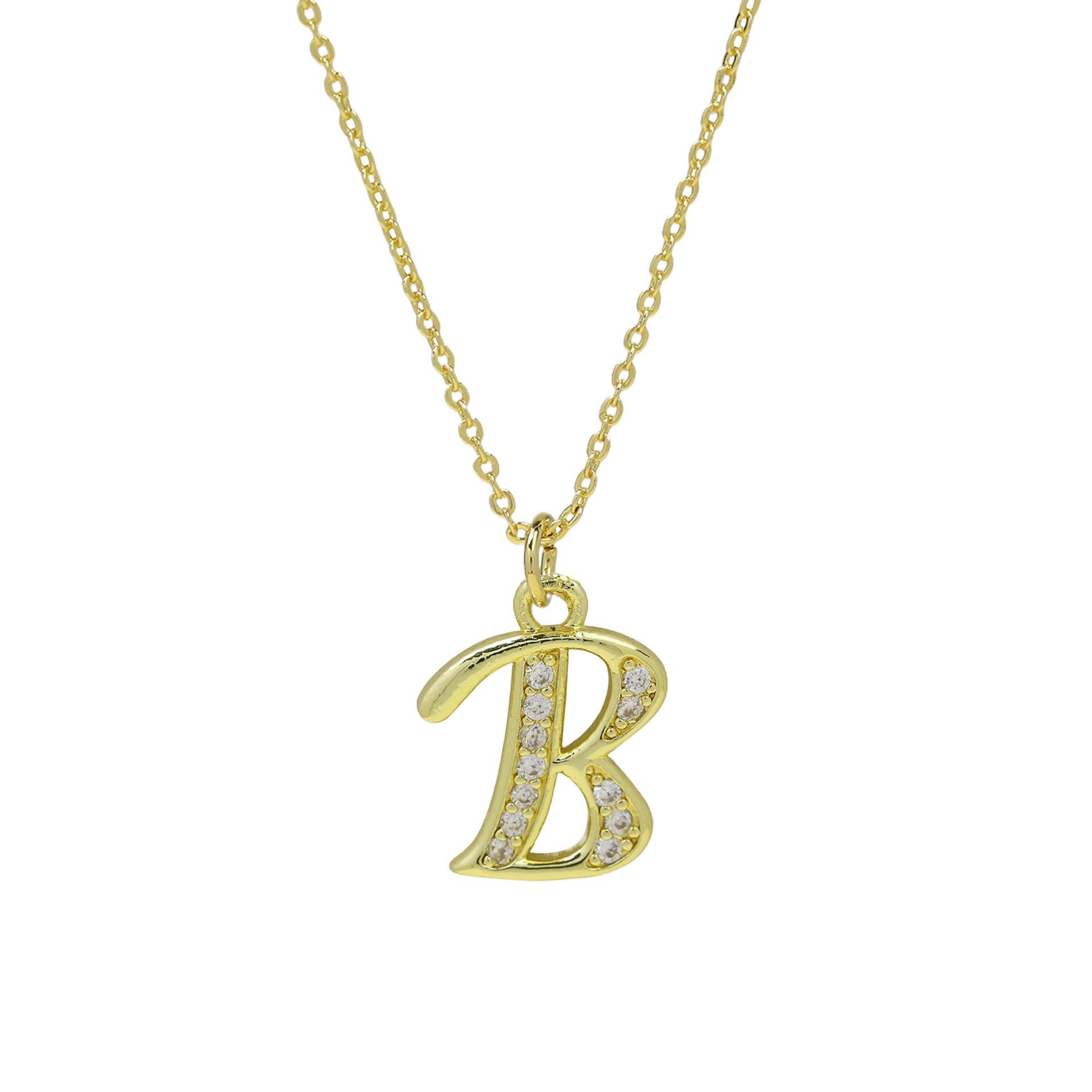 Winifred Delicate Alphabet Necklace - Letter B [SAHN6PY8]