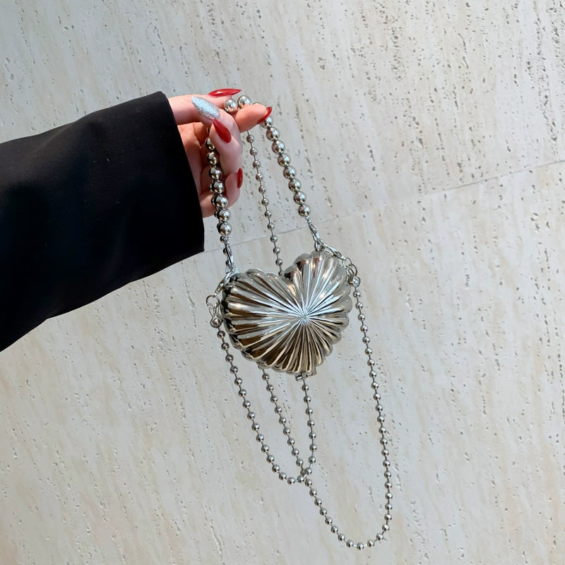 Aadhira Metallic Pleated Crossbody - Silver [QRS9YSUB]