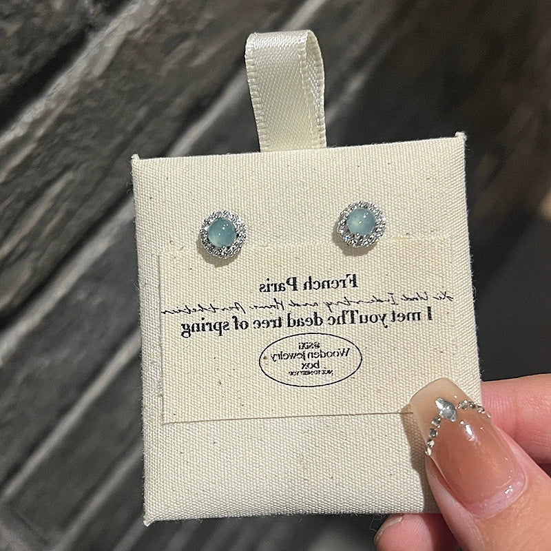 Tamya Zircon Starburst Stud Earrings - Small Round Stud Earring