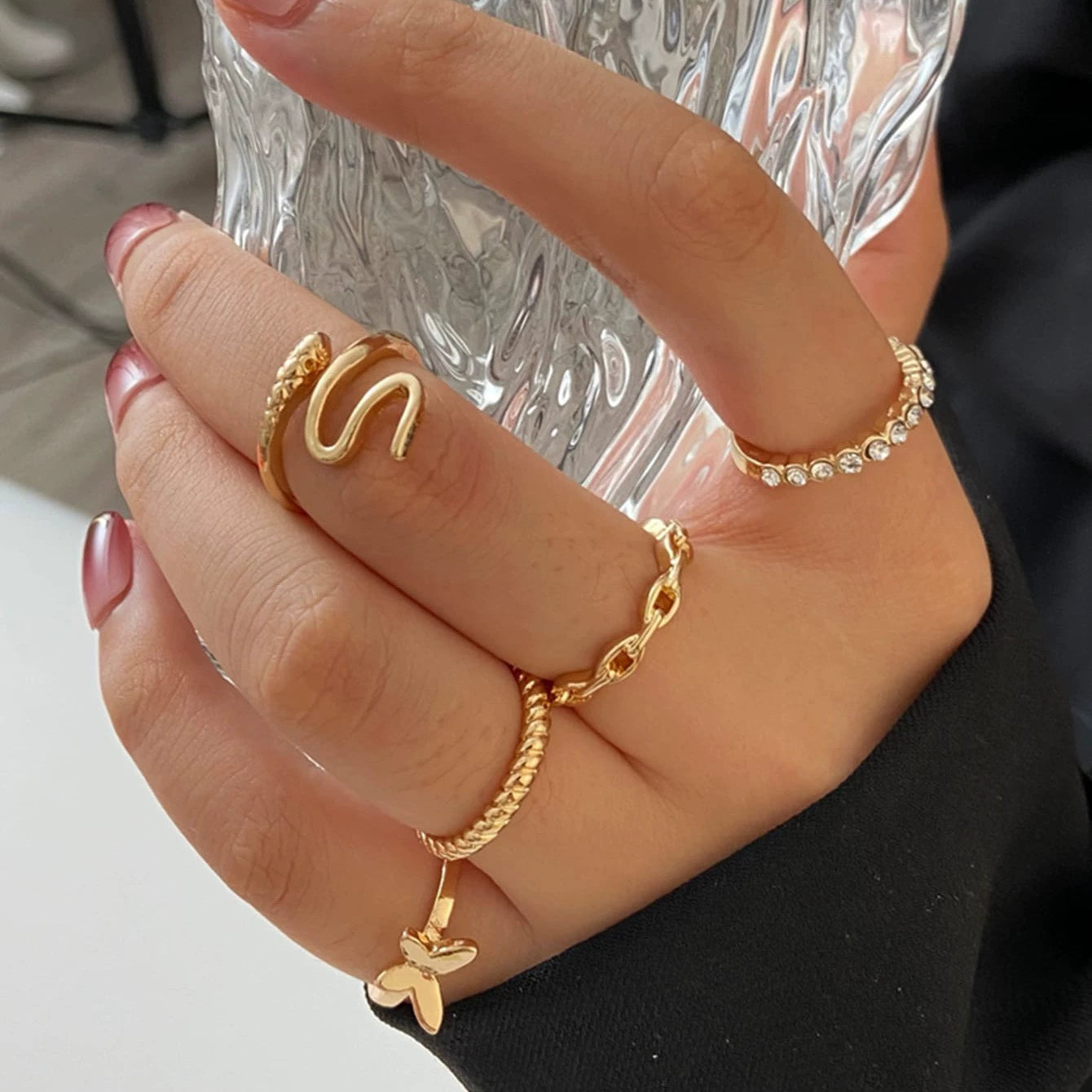 Kailea Stackable Joint Ring Set - Style 8 [HME6TEE1]