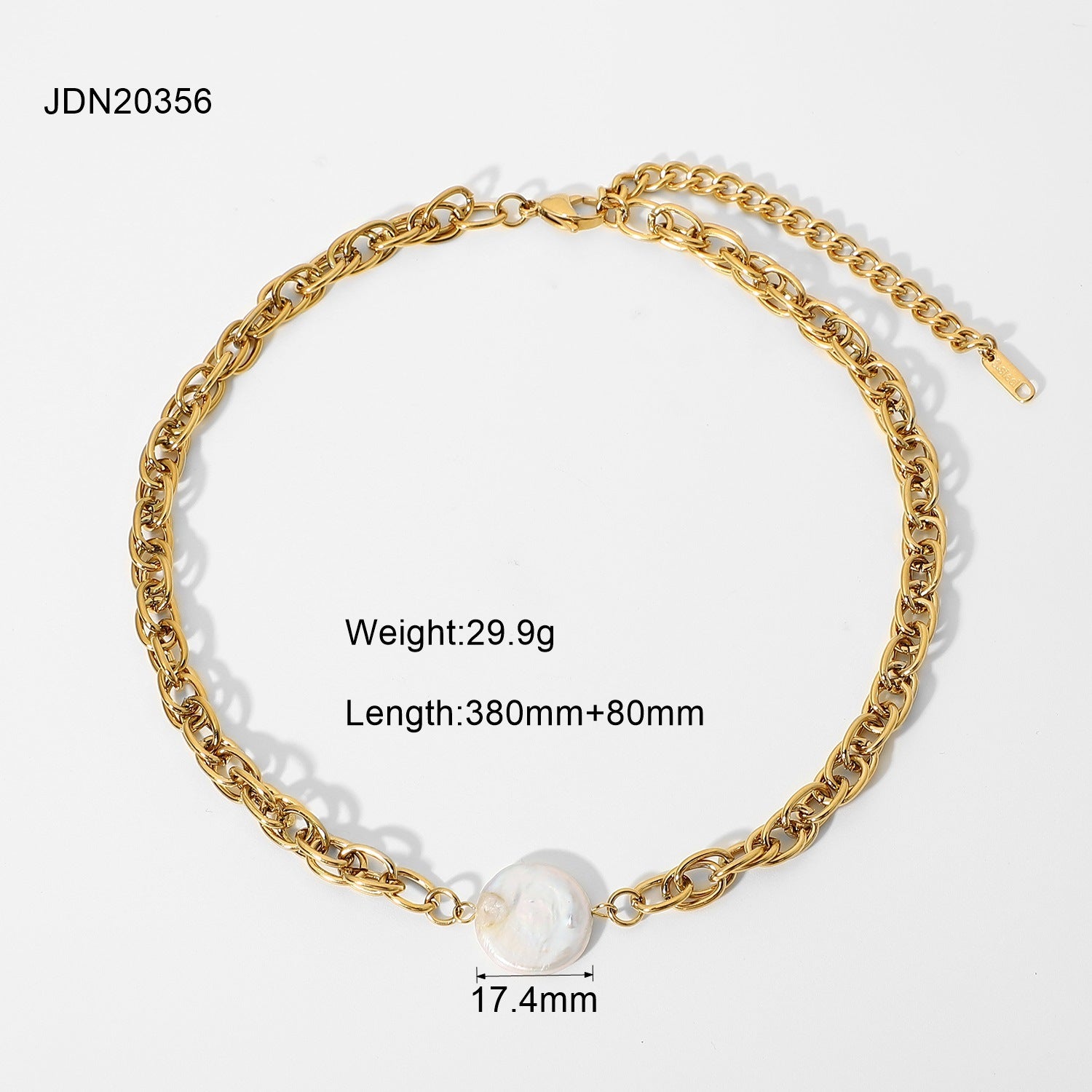 Reyna Layered Pearl Chain Necklace - JDN20356 [I1NP0PUW]