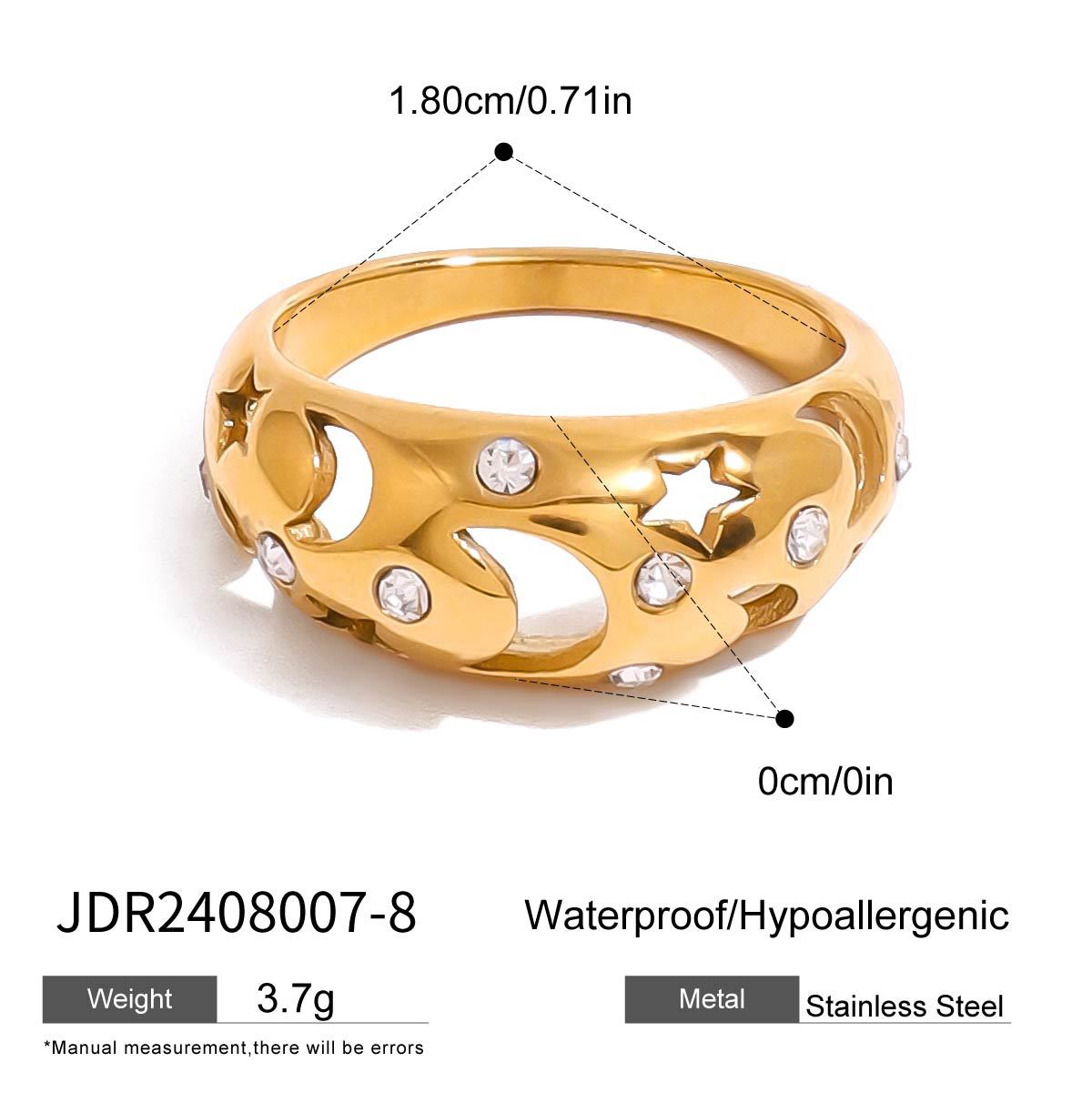 Arlynn Natural Stone Steel Ring - JDR2408007-8 [TSNHBYVK]