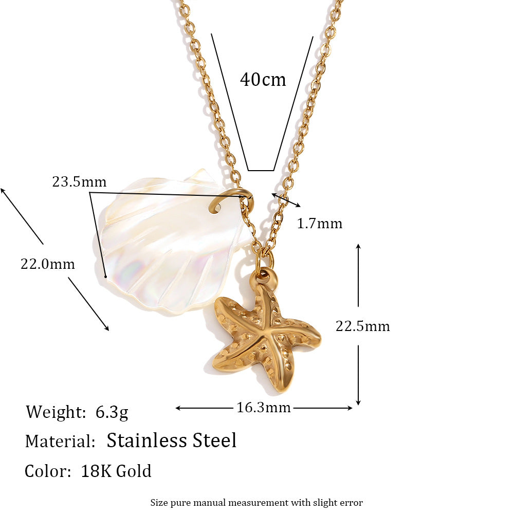 Kayleah Ocean Treasure Necklace - Ocean Wind Pendant Necklace Style 11 - Gold [2Y6J7IAX]