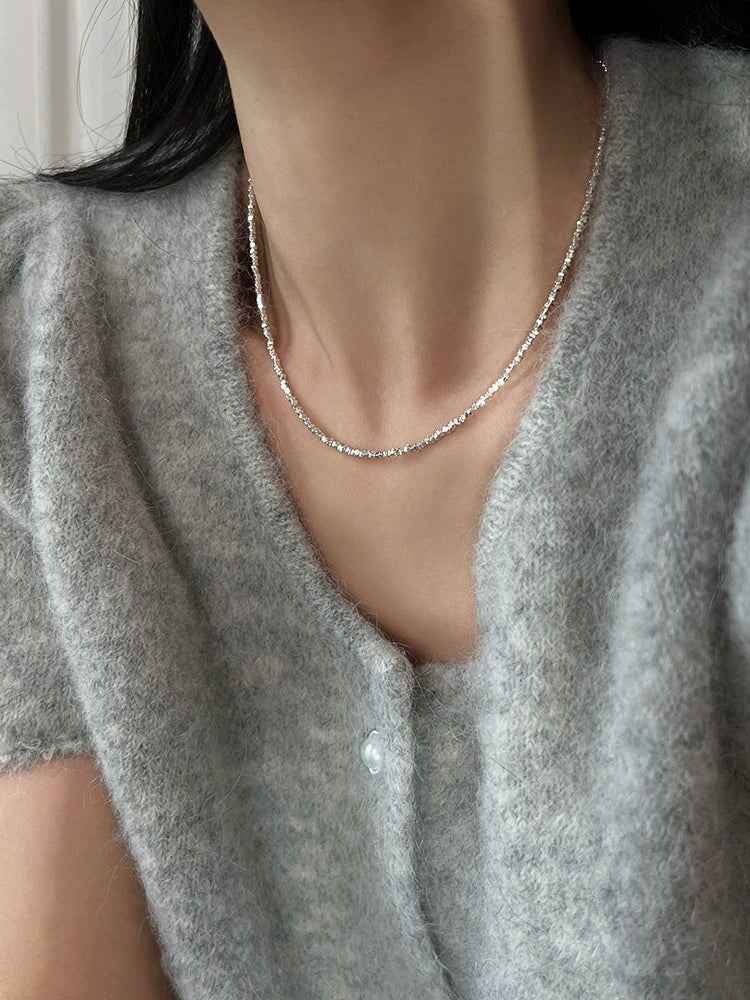 Kynnedi Starry Pearl Necklace - Shimmering Silver Necklace
