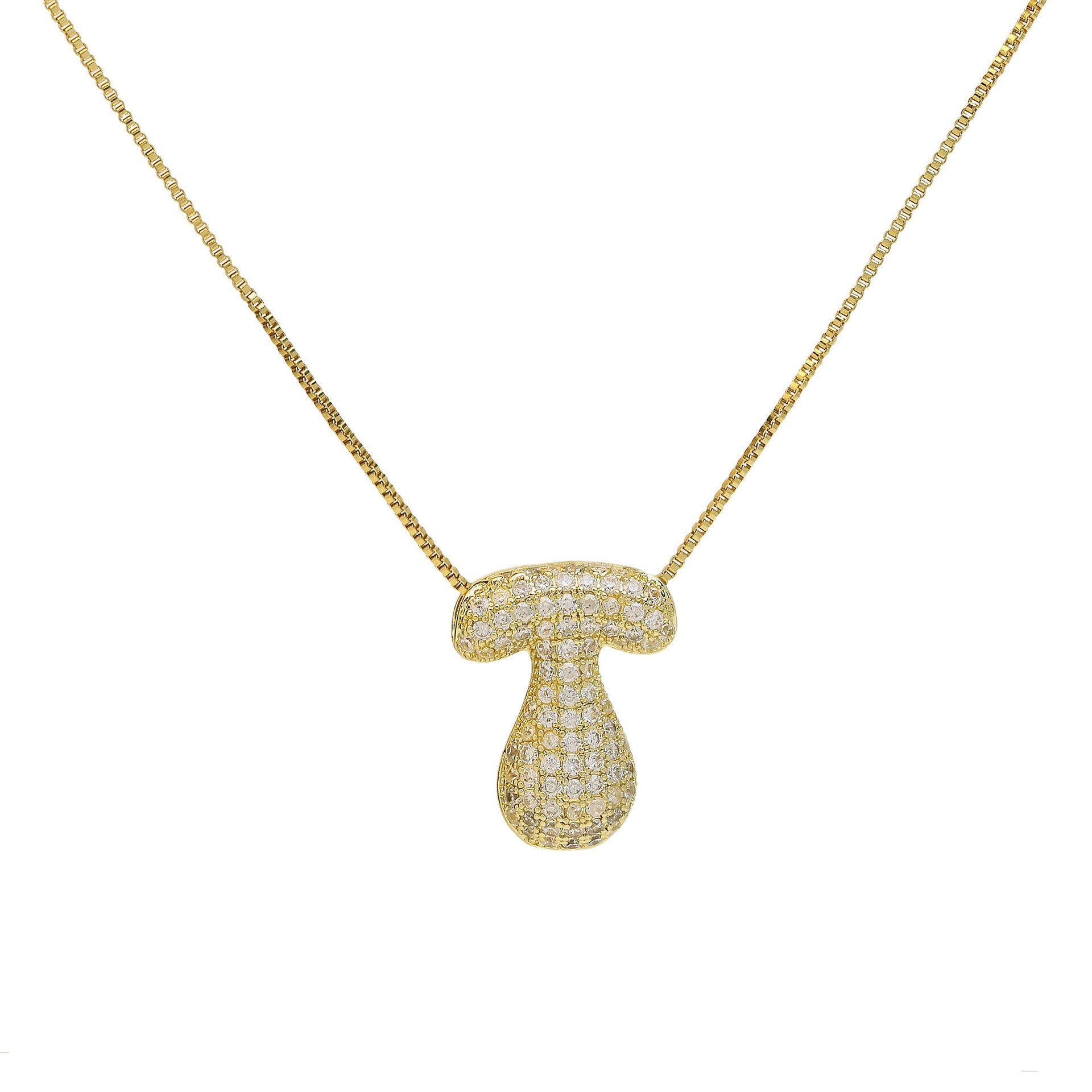 Zaidee Bubble Initial Necklace - Initial T [XWVW1PS5]