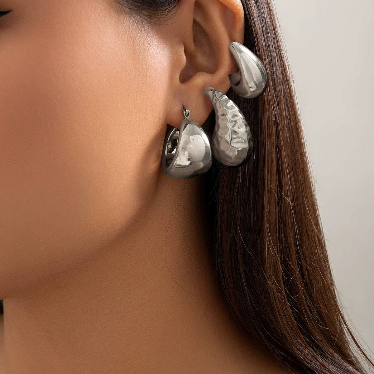 Cana Metallic Earring Sets - 01 White K 6-piece Set [ZMLKL8XJ]