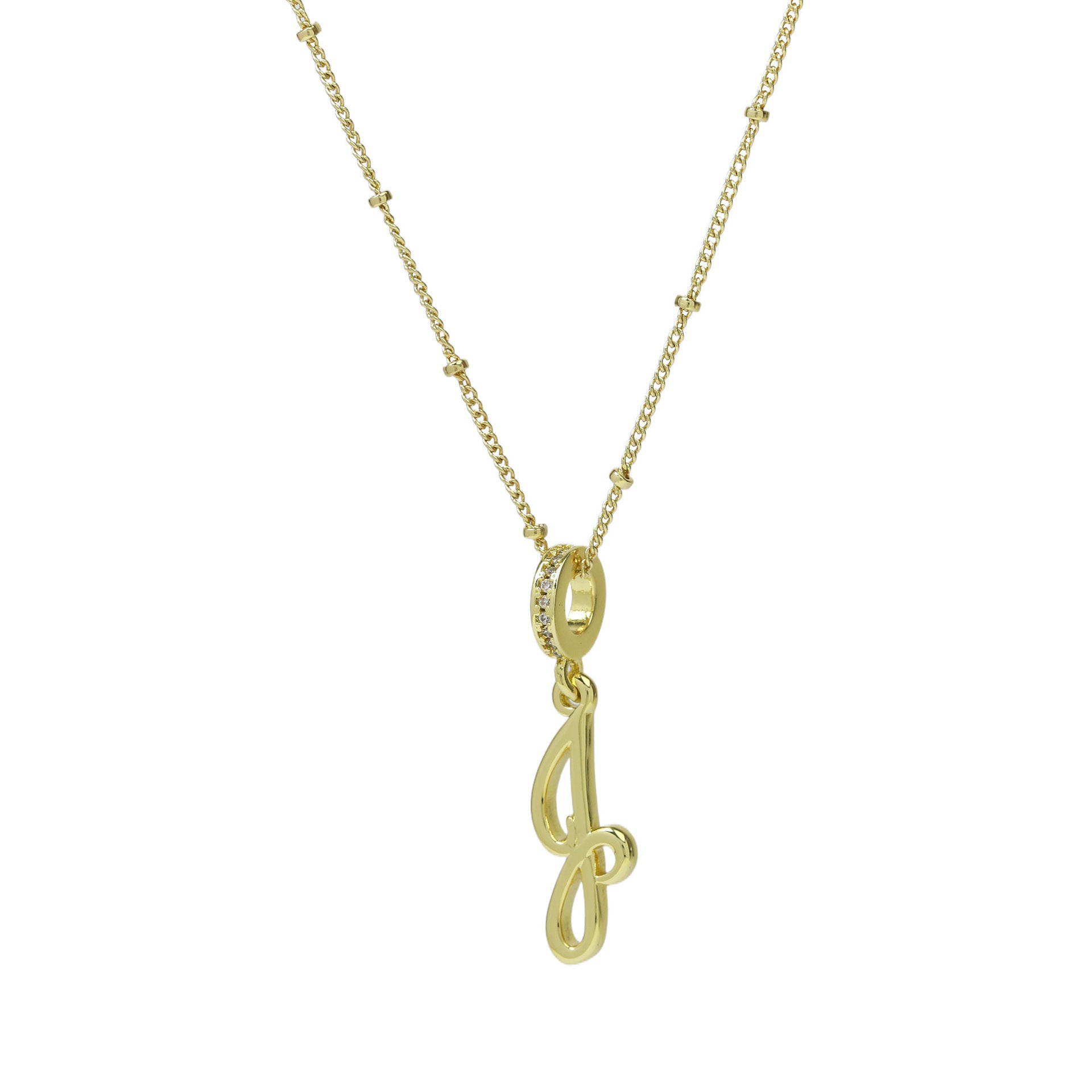 Frida Gold Cursive Initial Necklace - Gold J [5Q9NHMHA]