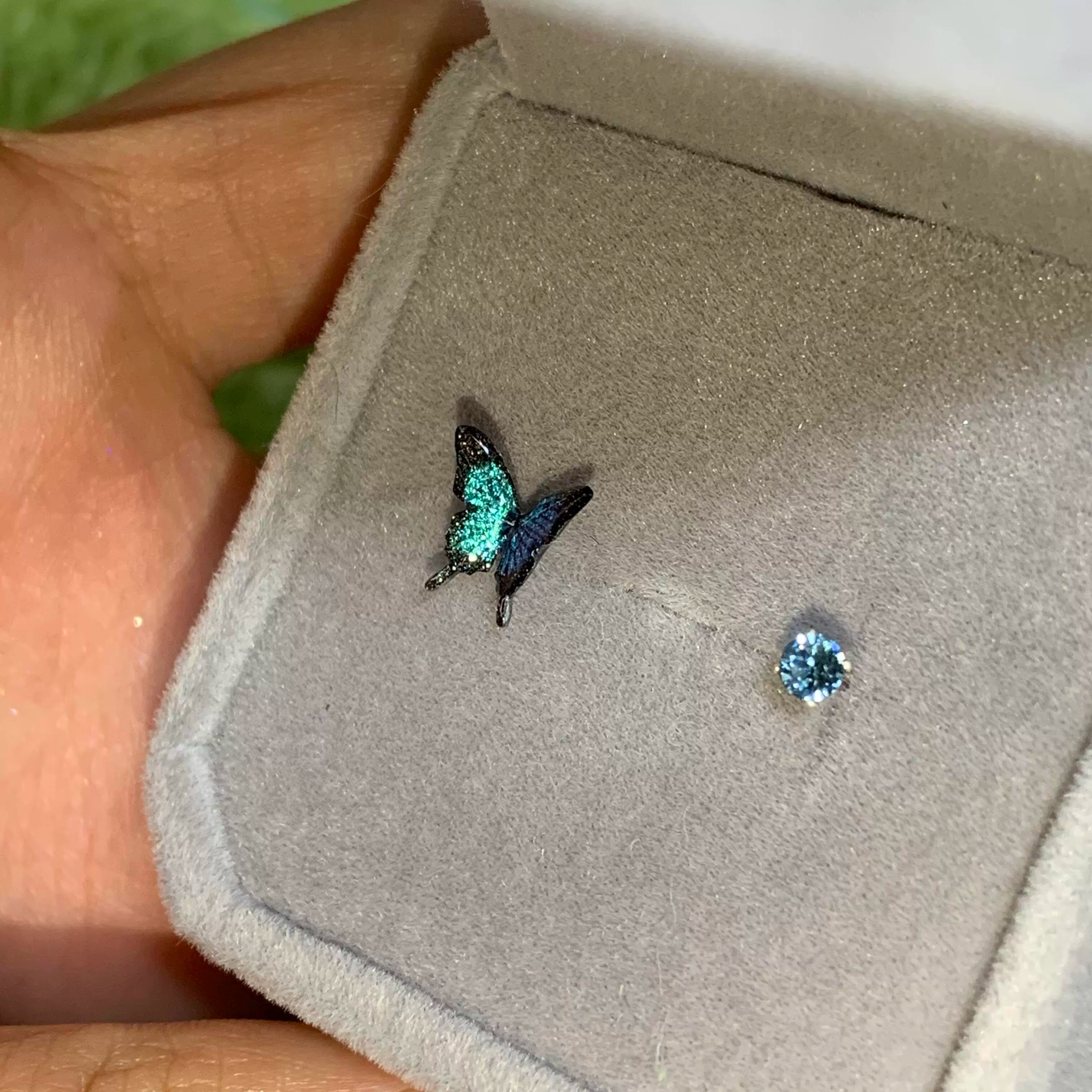 Desire Asymmetric Butterfly Earrings - Blue Butterfly