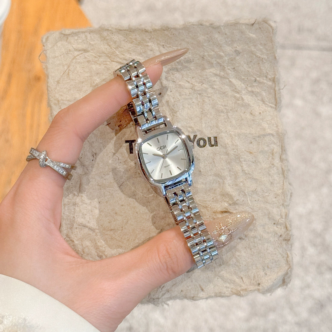 Malania Elegant Square Watch - Glacier Blue [D0WAI3SR]
