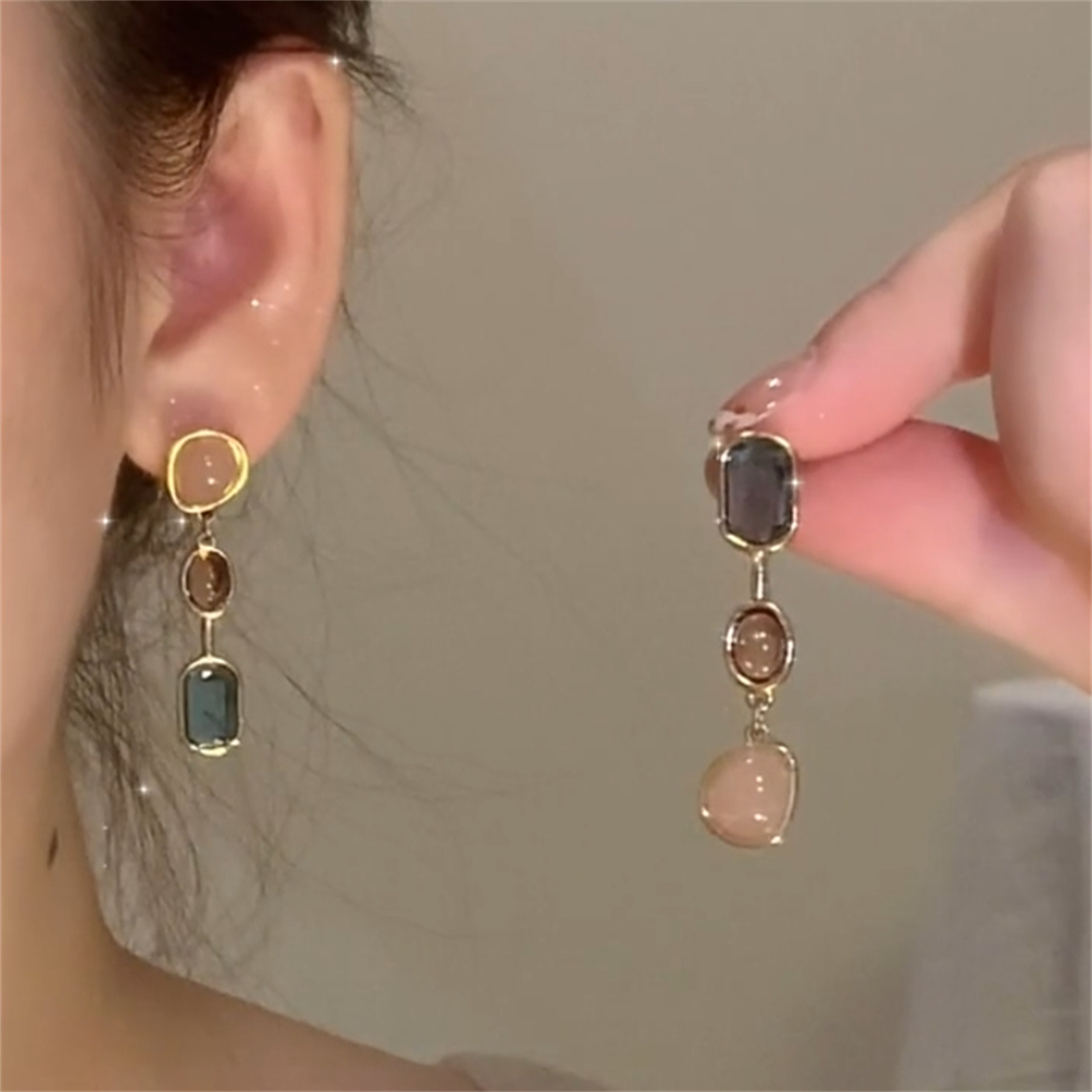 Kyleigh Asymmetric Gemstone Earrings - Asymmetric