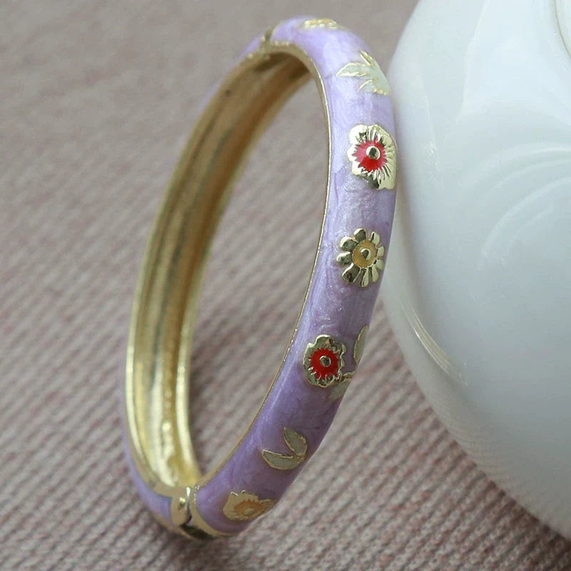 Sloan Whimsical Floral Bracelet - Purple (5.1cm)