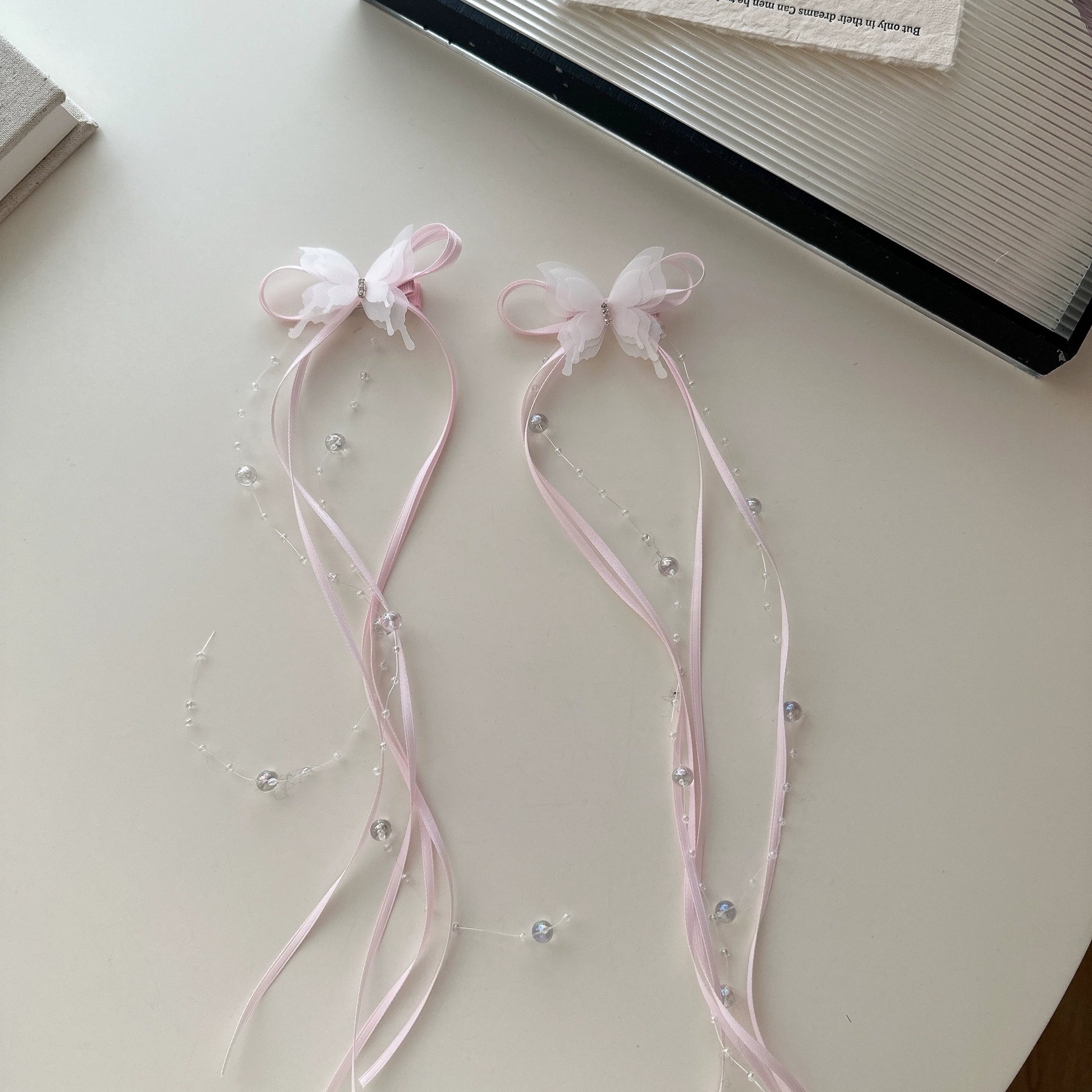 Rut Ballet Ribbon Hairpin - Pink Pair [NCLU97TX]