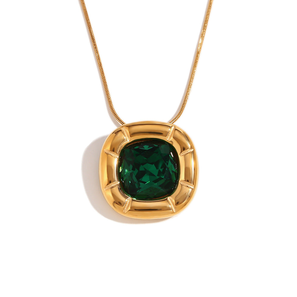Amayra Zircon Bloom Jewelry - Necklace - Gold Green Zircon [ZBH55XOQ]