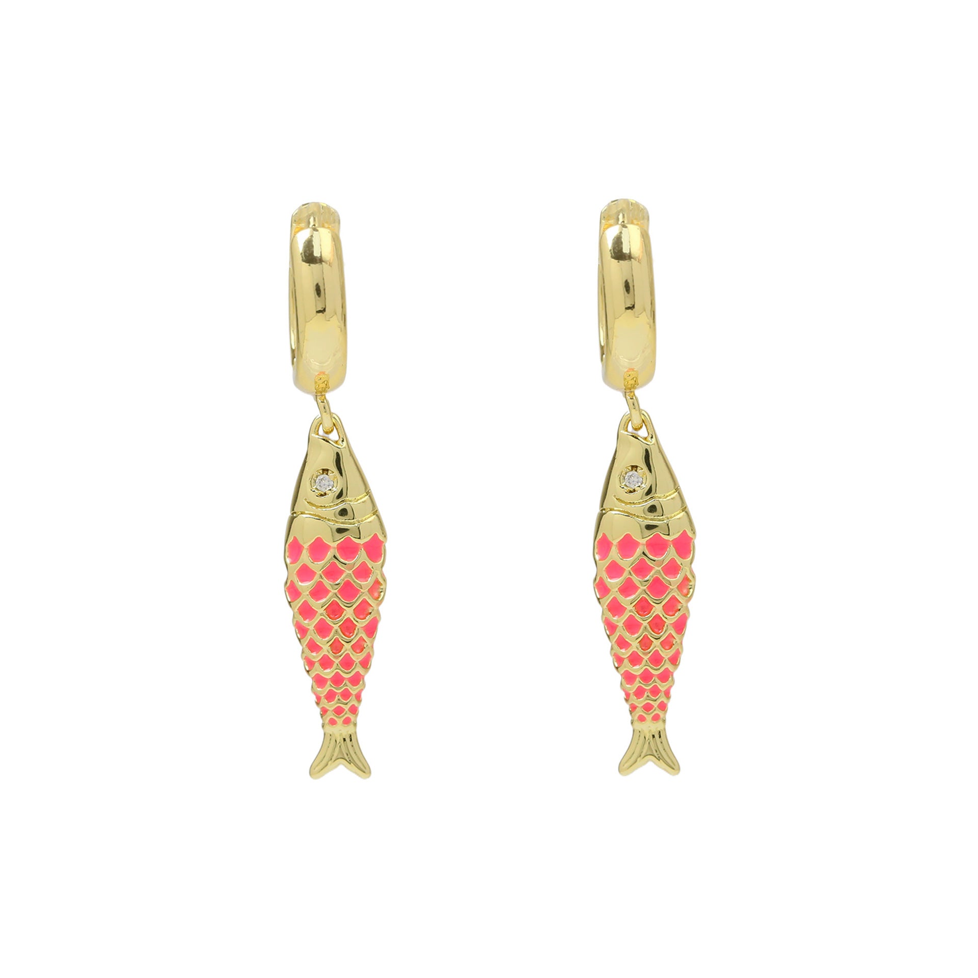 Kim Colorful Koi Earrings - Pink [A2N3WNB1]