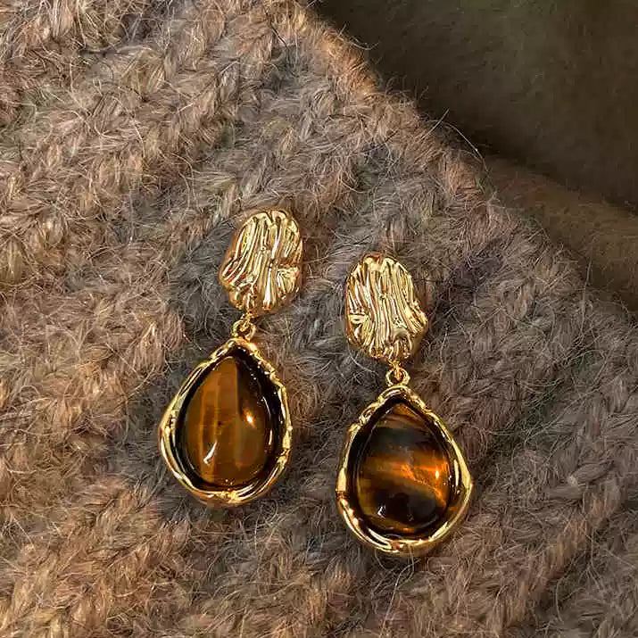 Reema Maillard Coffee Earrings - French Waterdrop Caramel Earrings [R7R5Z644]