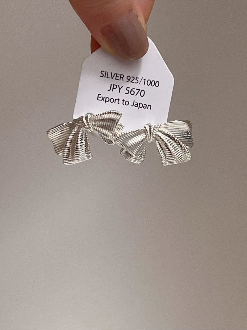 Janell Brushed Bowknot Stud Earrings - Brushed Bowknot Stud Earrings