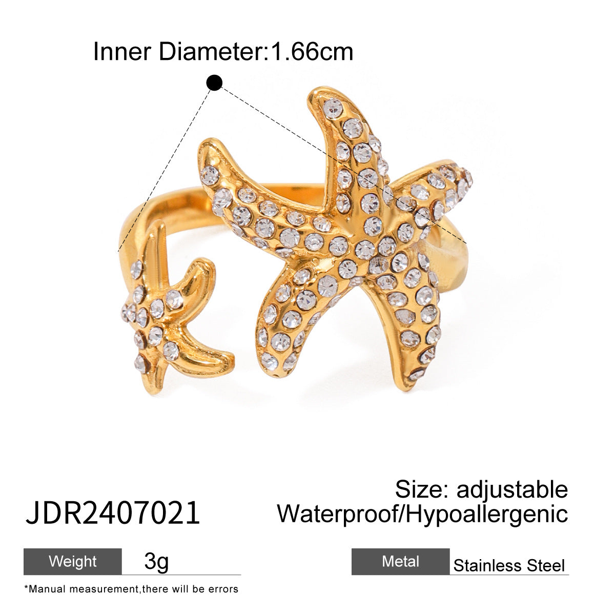 Jianna Zircon Stainless Ring - JDR2407021 [U2VCF9ZB]
