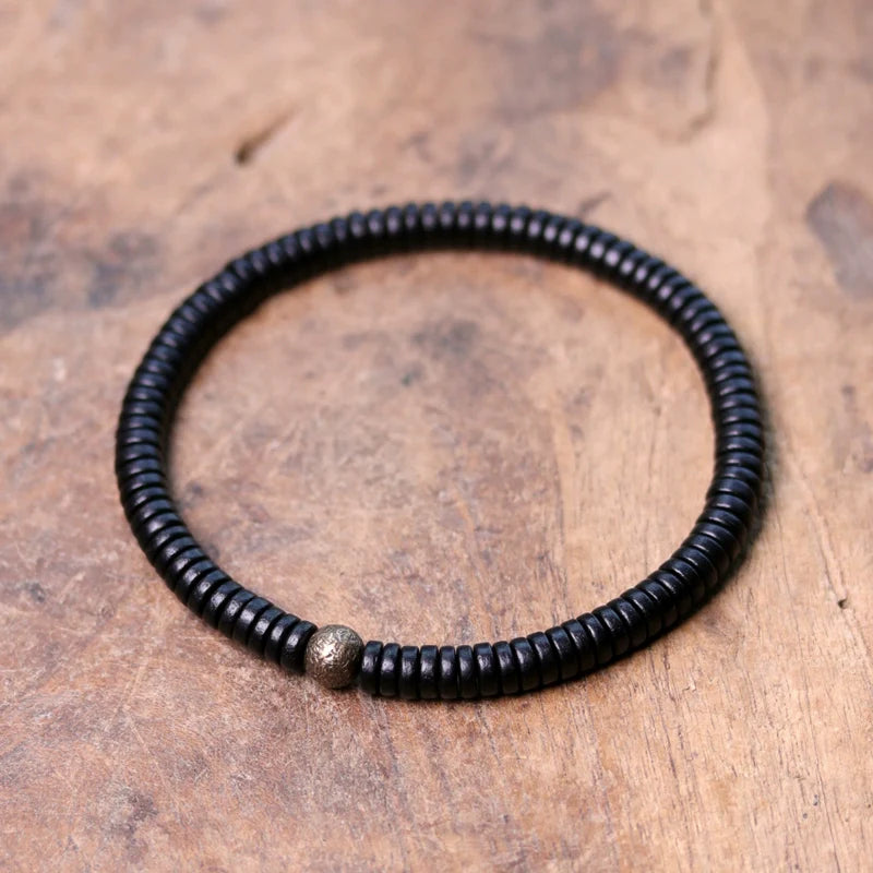 Maycee Sandalwood Bead Bracelet - Minimal Black