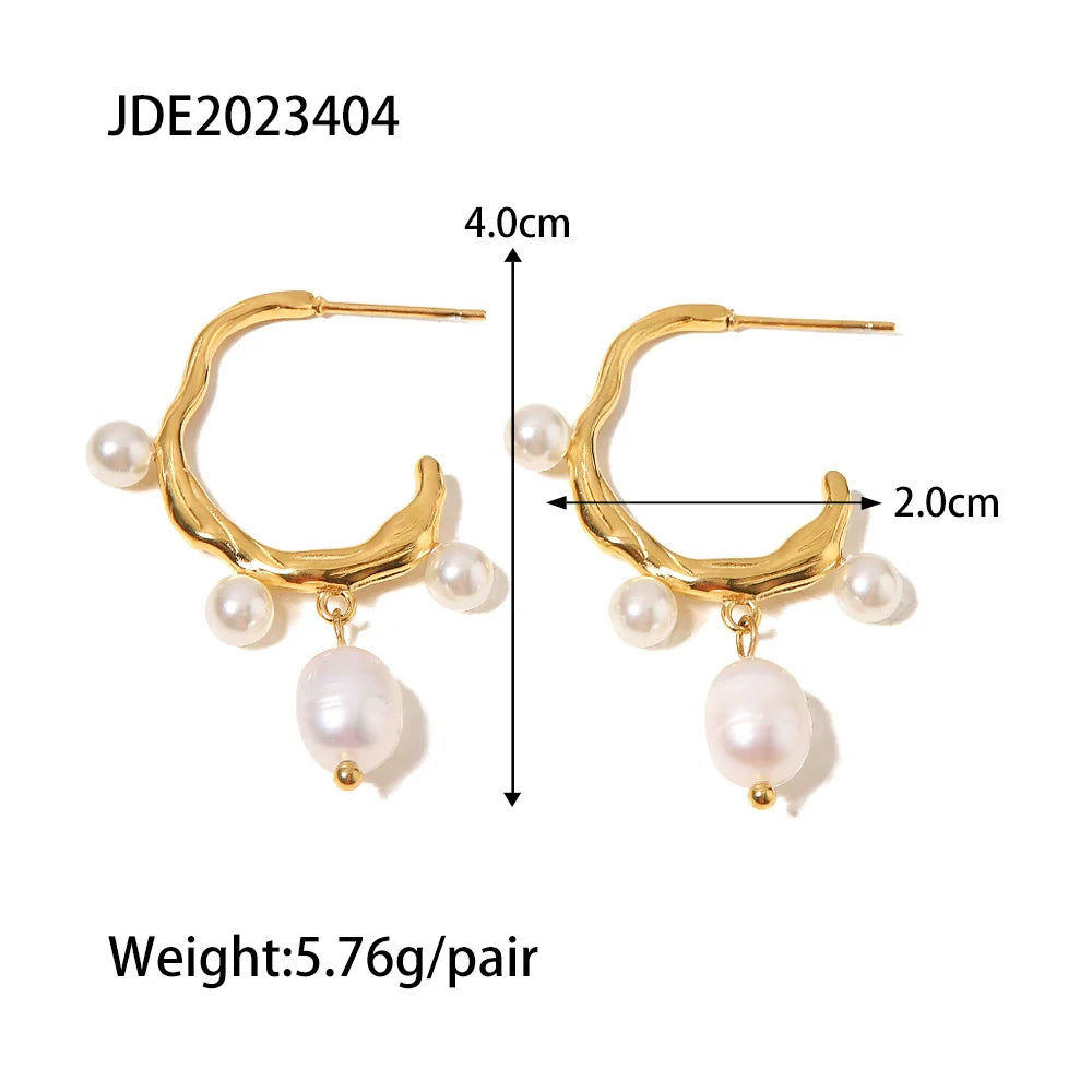 Azure Freshwater Pearl Hoops - undefined