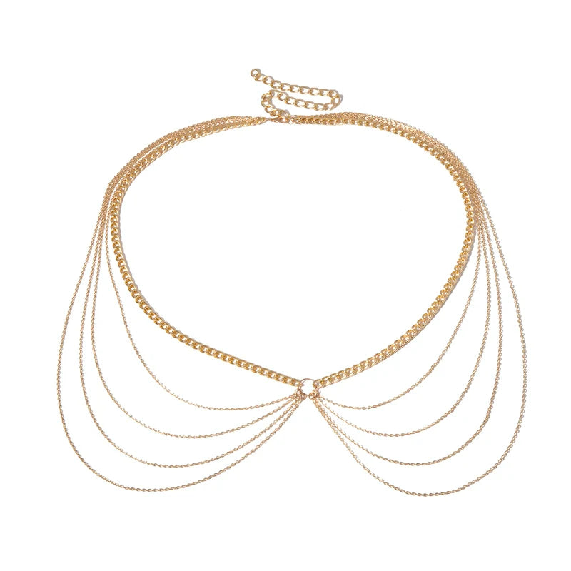 Maddalena Layered Tassel Chain - Gold (Fits 32-40 inch Waist)