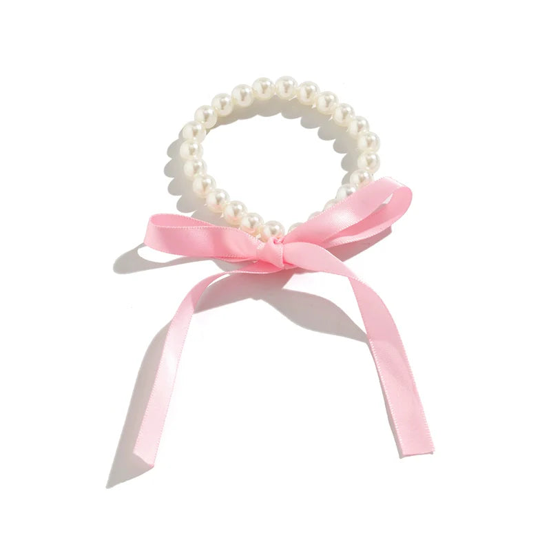 Krisha Pearl Ribbon Set - Bracelet Pink