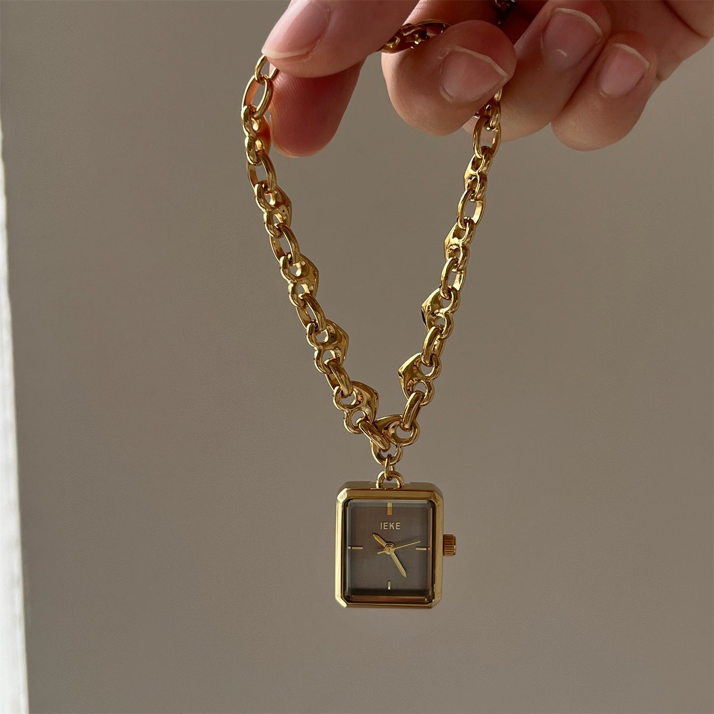 Emely Y2K Heart Watch - Gold Strap Grey Face [92066U0L]