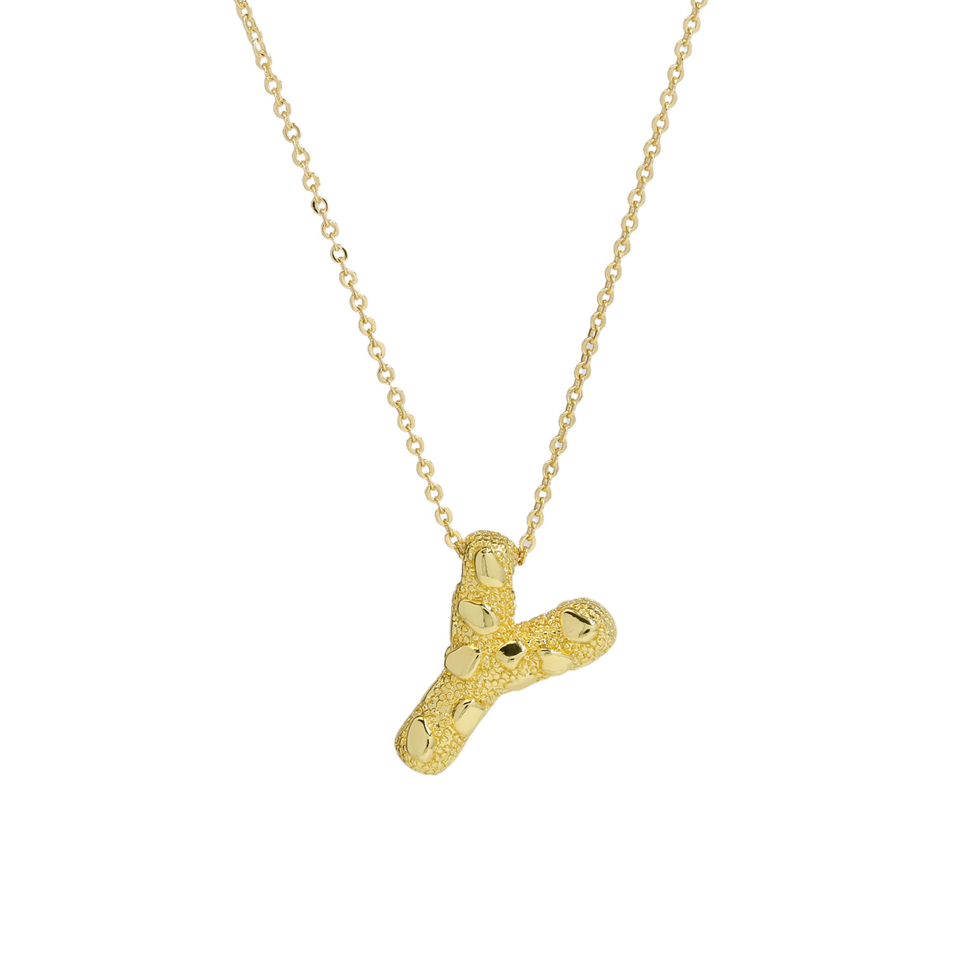 Akari Bubble Letter Necklace - Y [GPPAYIOE]