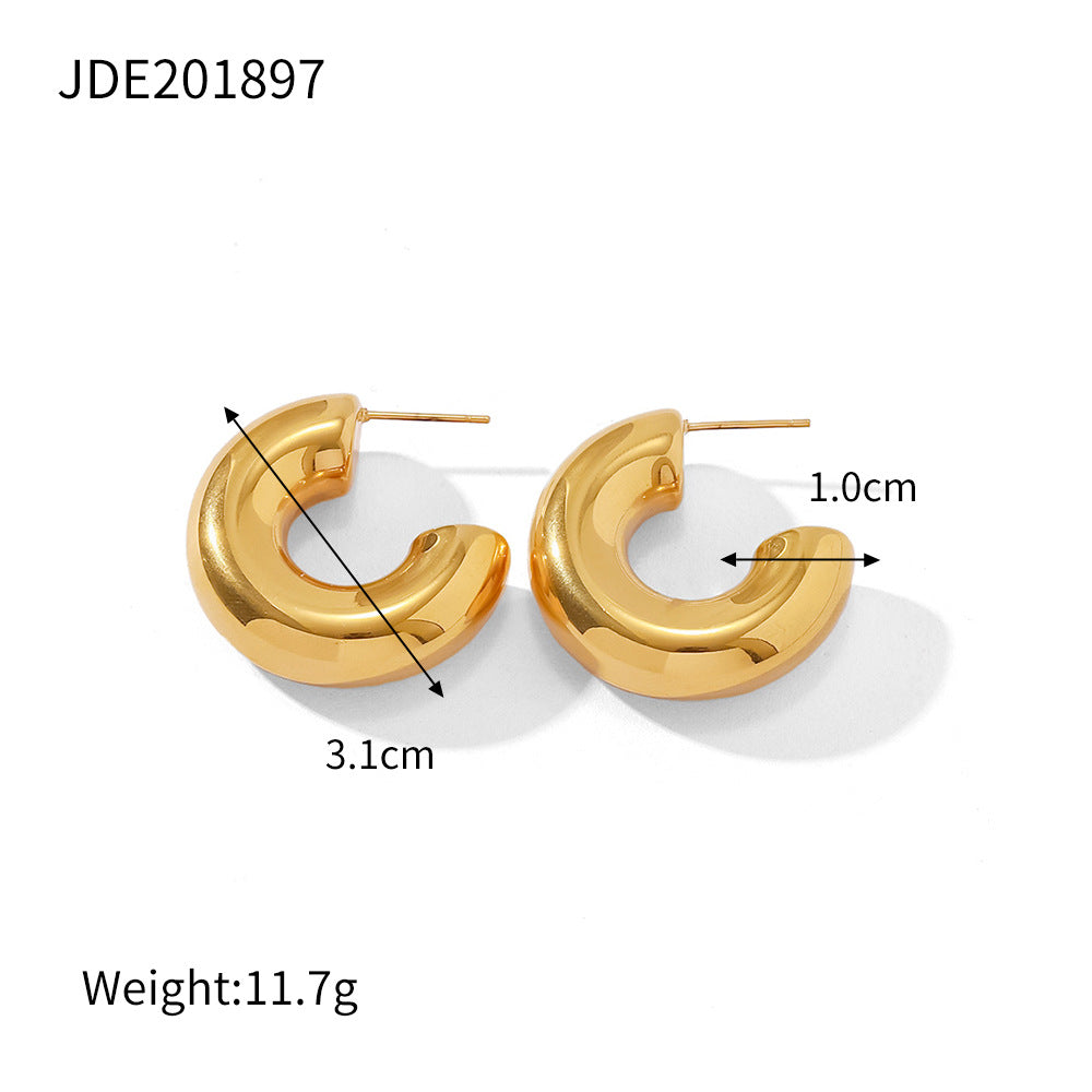 Sapphire Luxe C-Shaped Earrings - JDE201897 [R1LIR5U3]