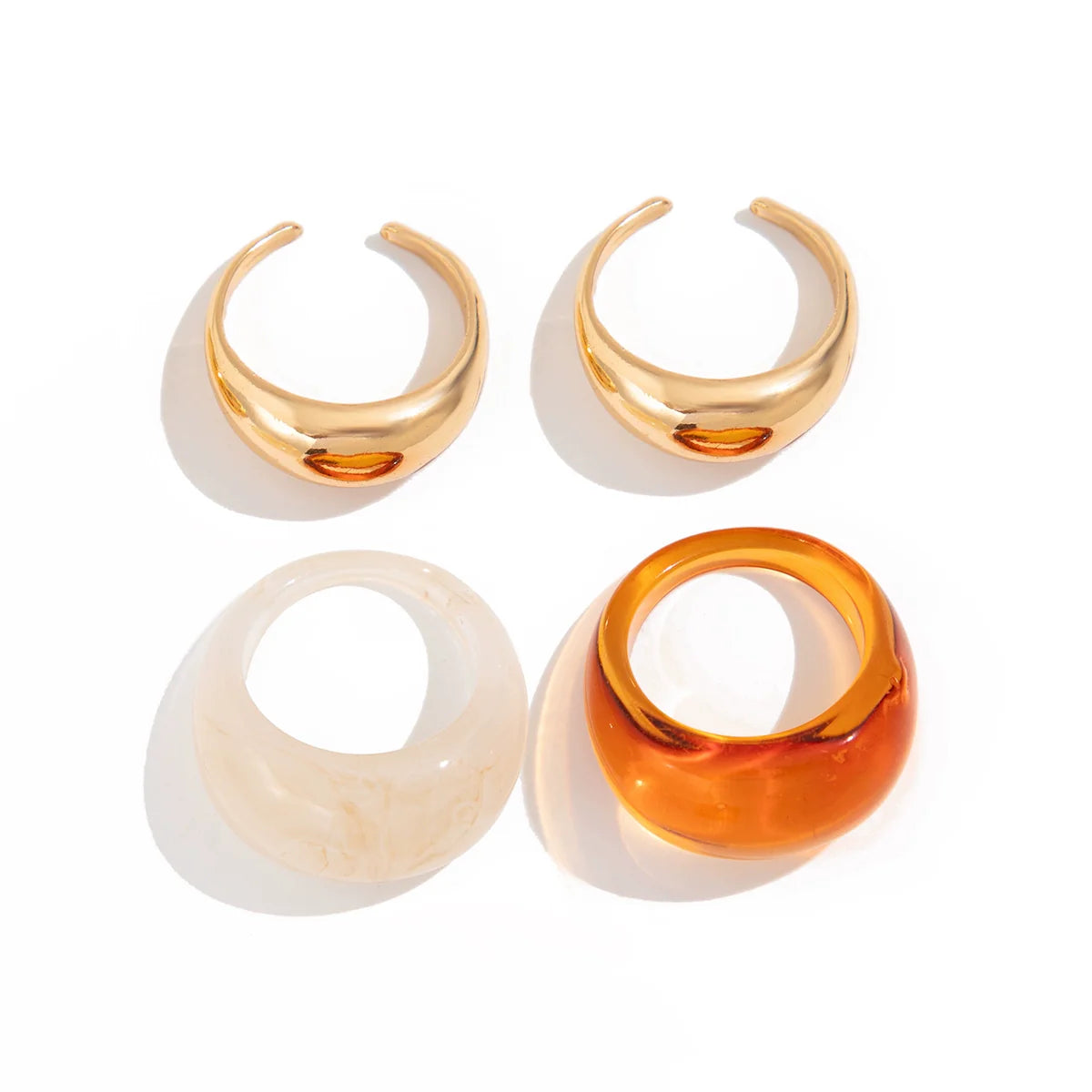 Alexis Curved Resin Rings Set - Mixed Colors