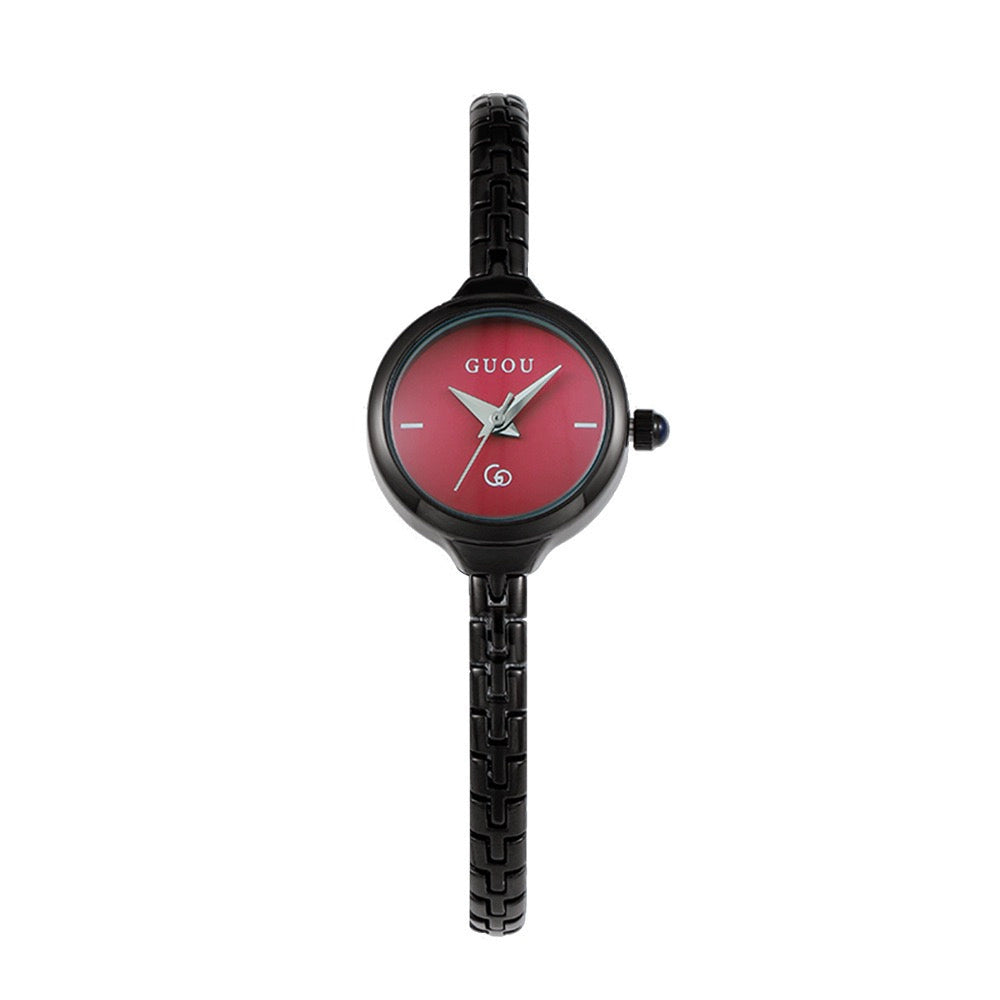 Aiden Elegant Bracelet Watch - Gunmetal Red [W79NMZBZ]