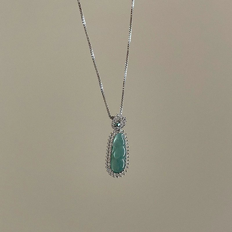 Jamiyah Chalcedony Peace Bean Necklace - Small Peace Bean Necklace [5VS8CXOR]