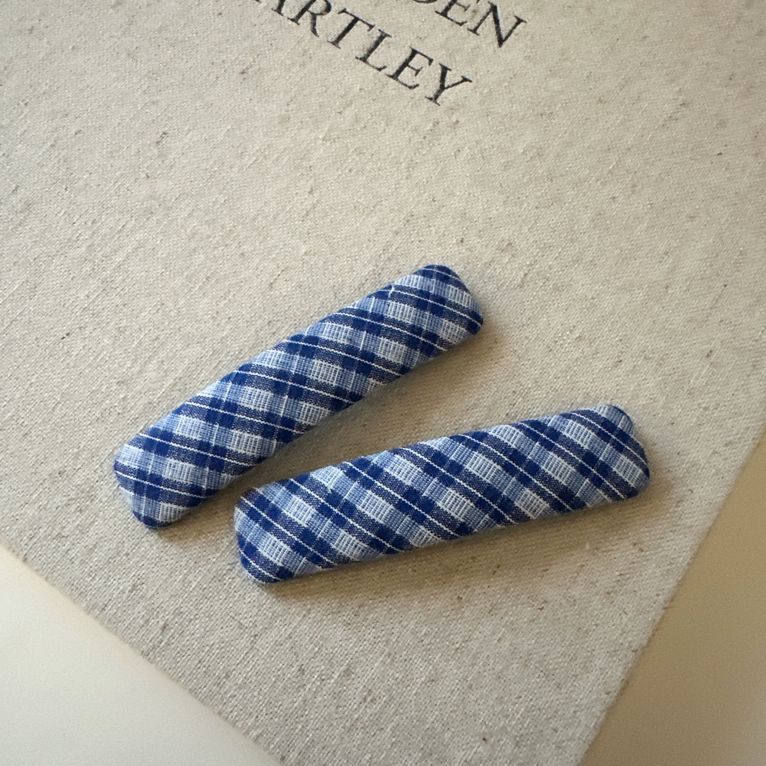 Annah Plaid Fabric Hair Clip - Plaid Square (Pair) [9W7IYLKM]