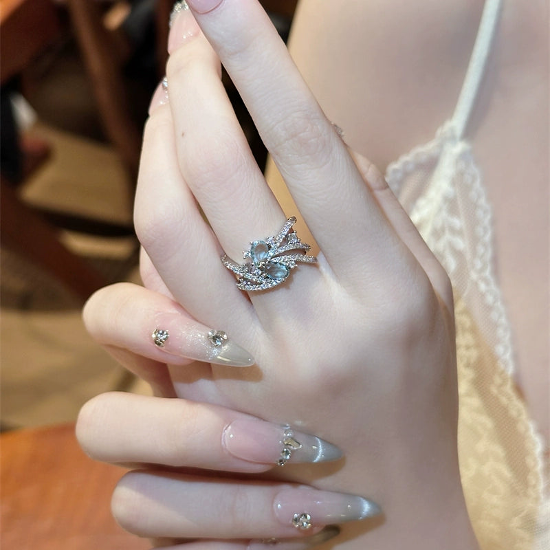 Ameliana Paved Zircon Open Ring - Adjustable Open Ring [R079JO7J]