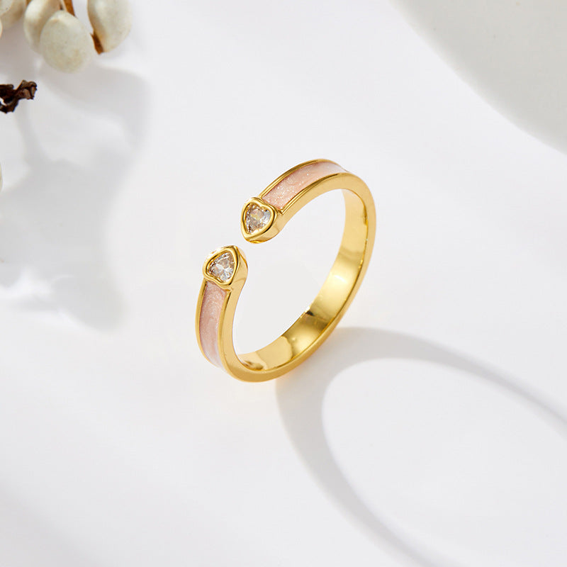 Caylie Heart Enamel Open Ring - Lavender [3HLQVBW3]