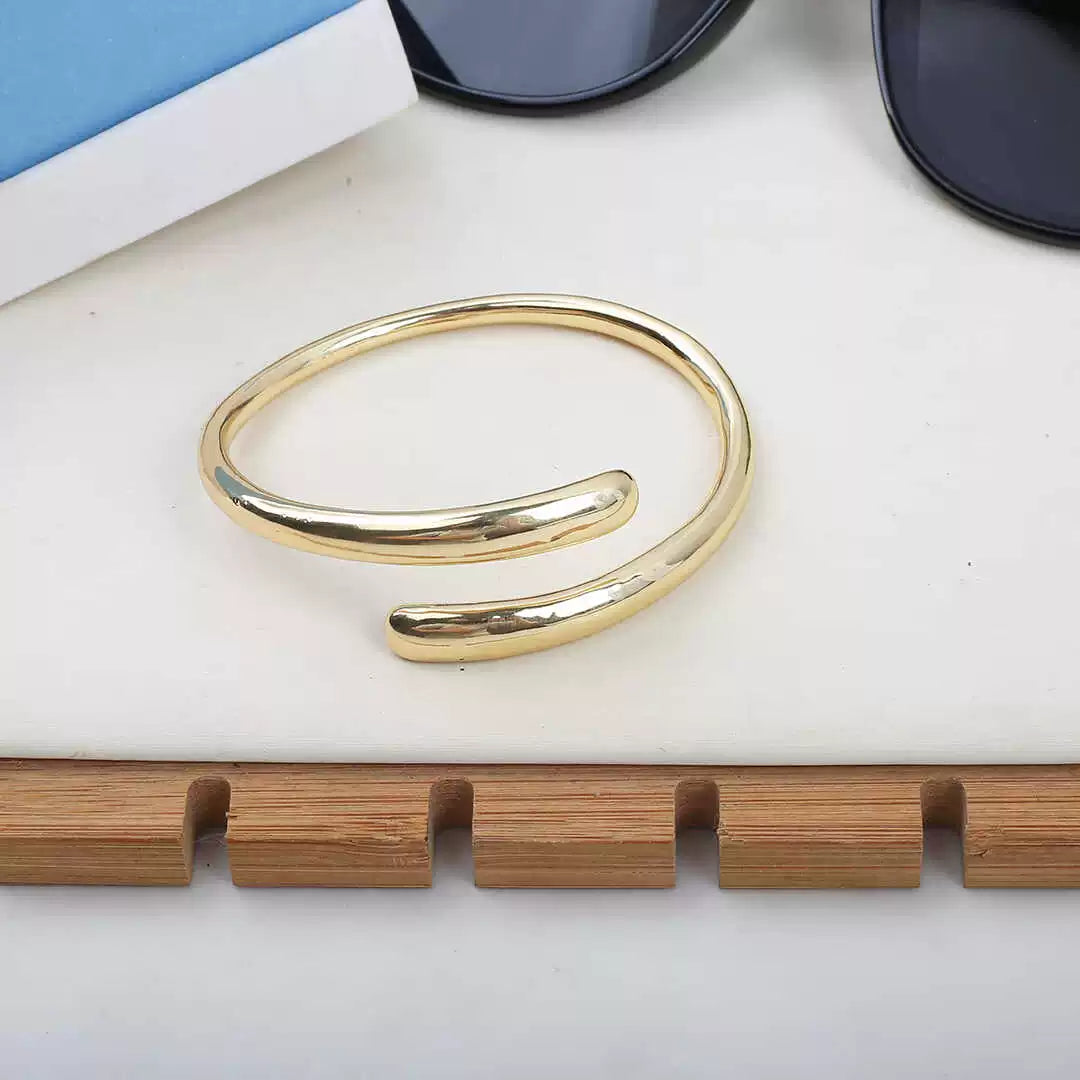 Myleigh Teardrop Open Cuff Bracelet - Gold