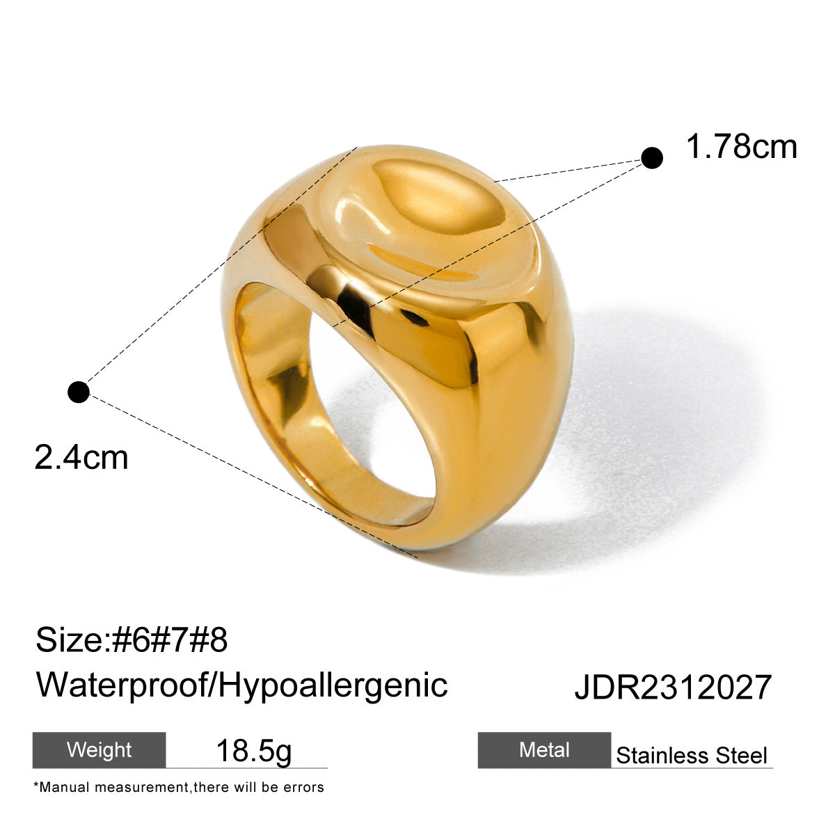 Arlynn Natural Stone Steel Ring - JDR2312027-6 [H9EDWJOQ]