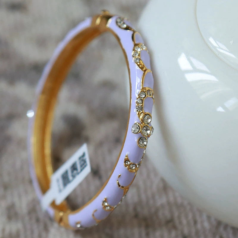 Railynn Cloisonne Floral Bracelet - Light Purple [UPWMKVW5]