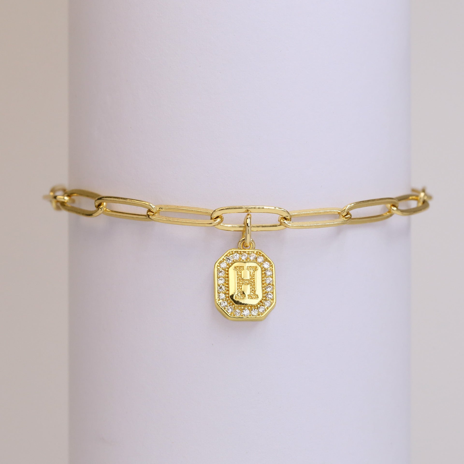 Vy Initial Paperclip Bracelet - H [284IZAZH]