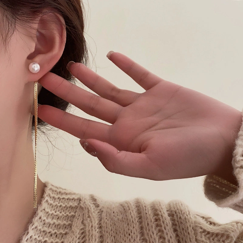 Madilynn Pearl Tassel Earrings - Gold [VN32X8QF]