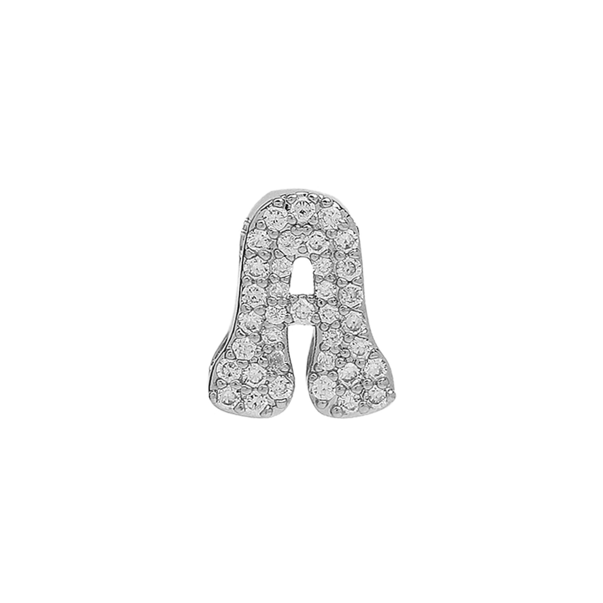 Abella Dainty Initial Jewelry - Silver A Initial Pendant [LAW94VL6]