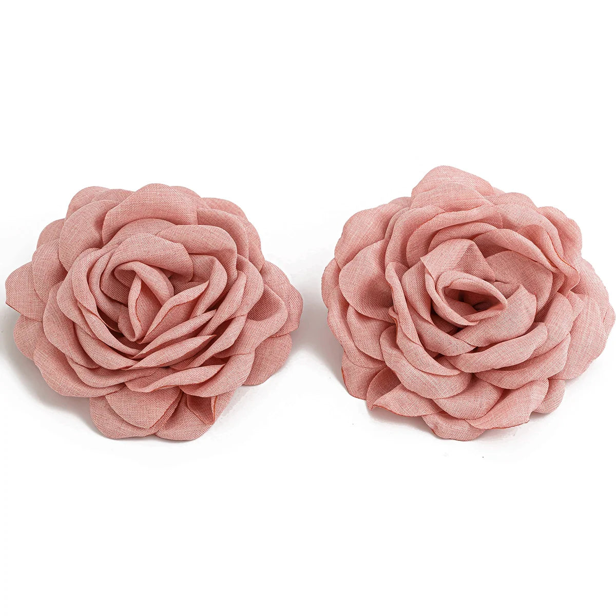 Gracelynne Fabric Rose Stud Earrings - Pink
