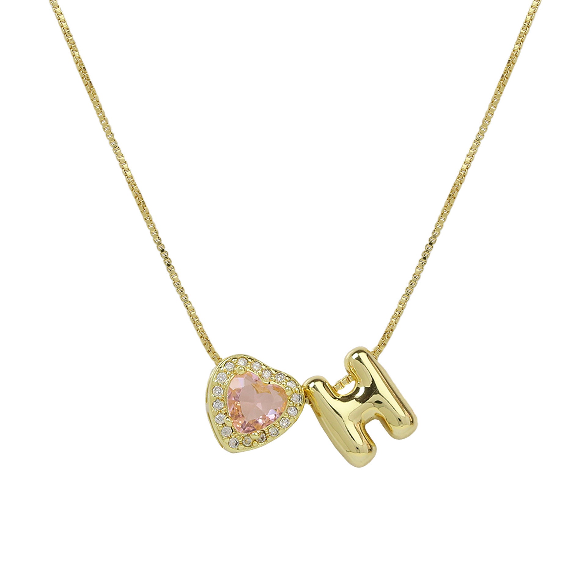 Rome Pearl Initial Necklace - H Letter [065IZC3Z]
