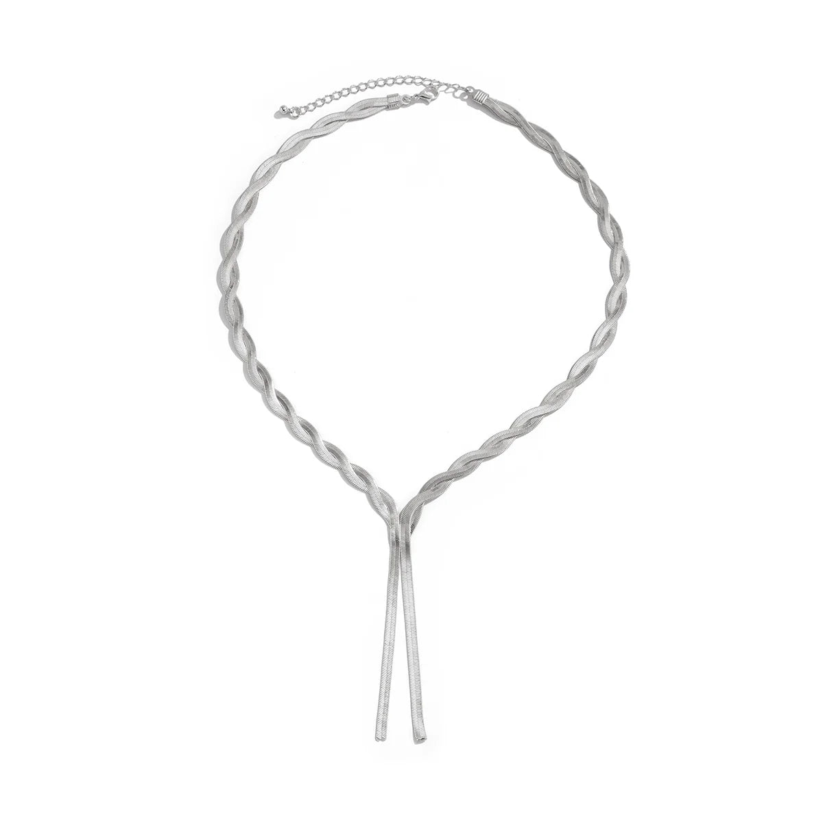 Anistyn Woven Snake Chain Necklace - Silver