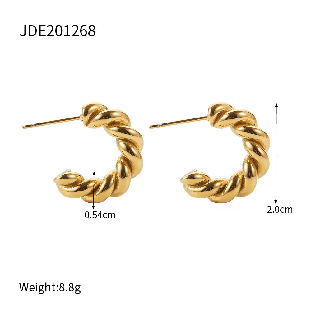 Abbey Zircon C-Hoop Earrings - Style JDE201268 [BT41Q5V9]